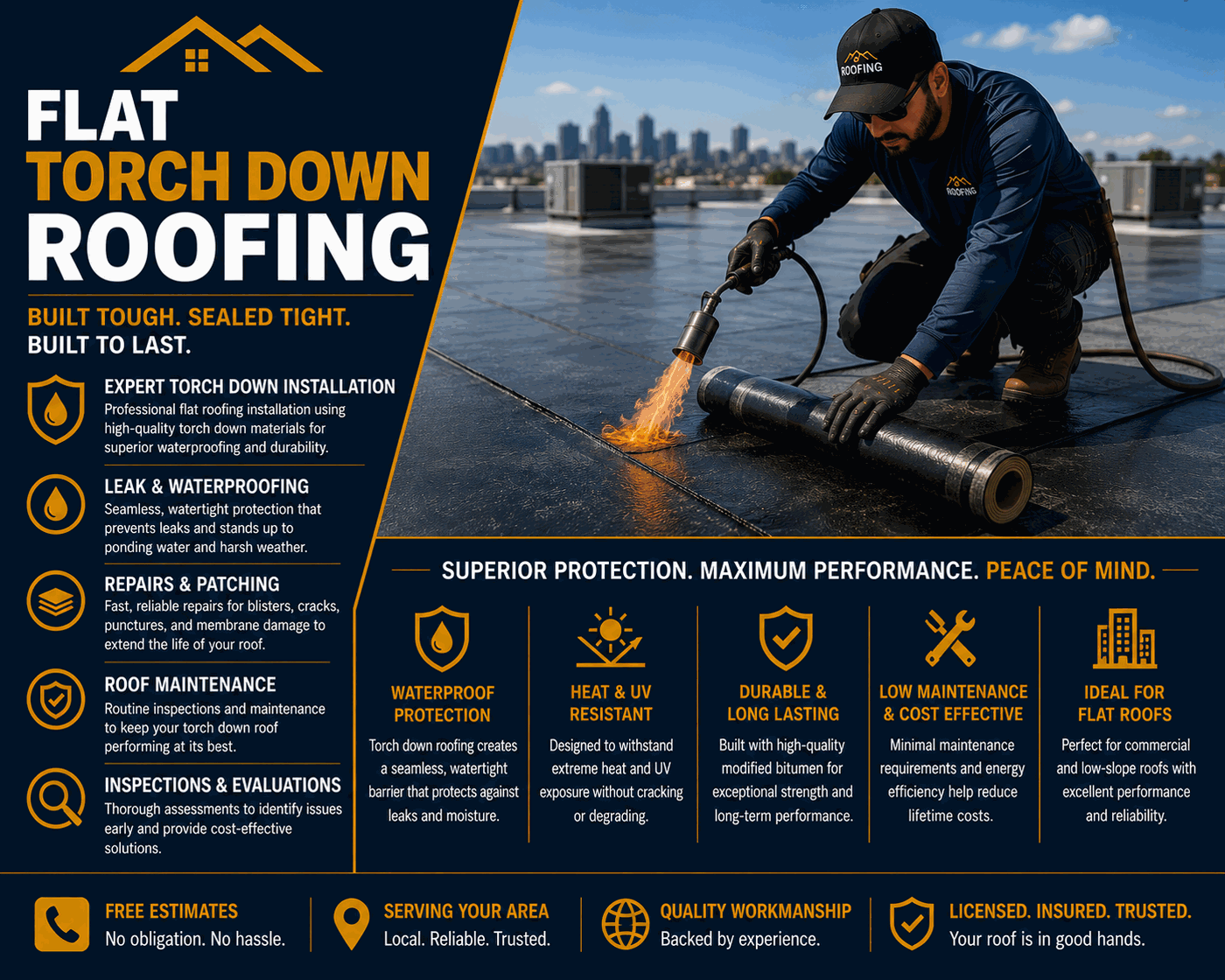 Flat Torch Down Roofing ​Whittier ​